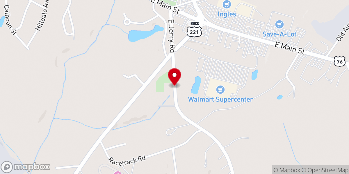 Map showing location of New Grove Baptist Church