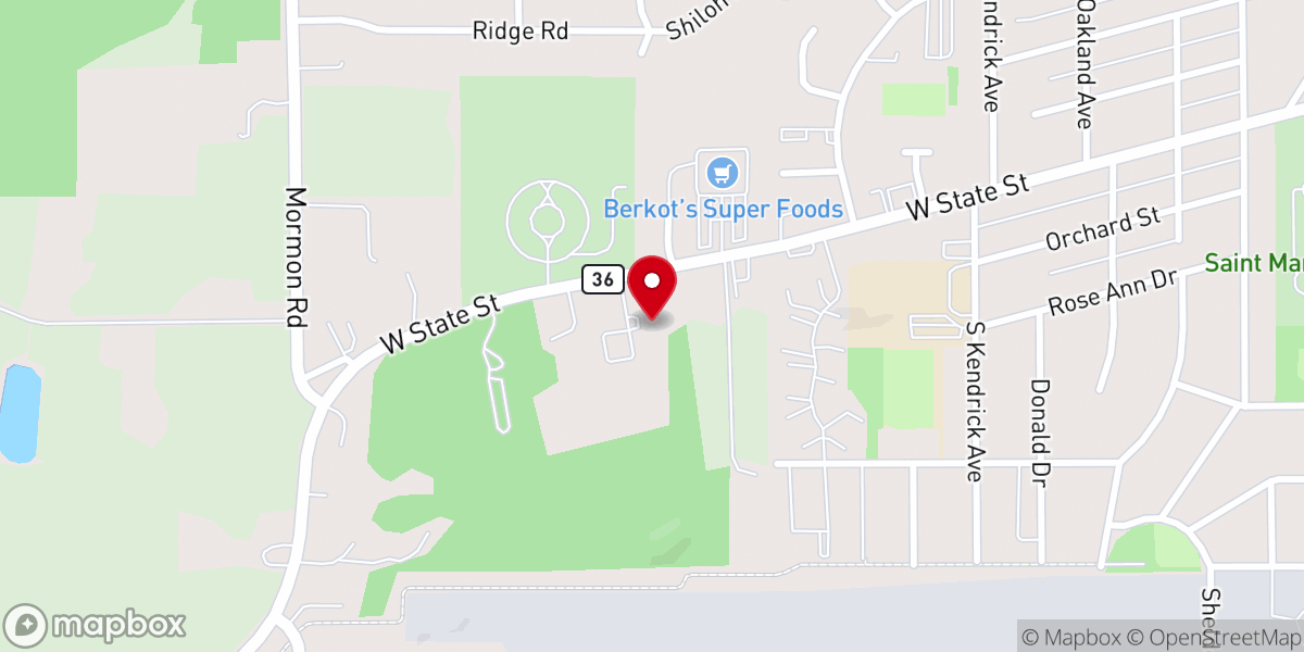 Map showing location of Burlington United Methodist Church