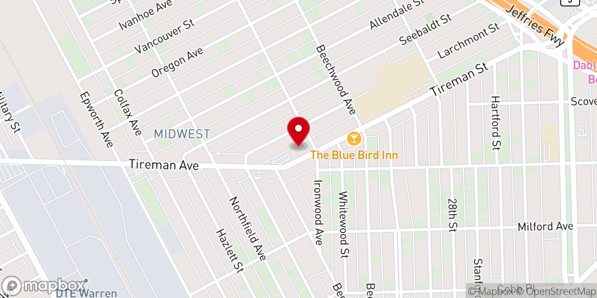Map showing location of Greater Apostolic Church