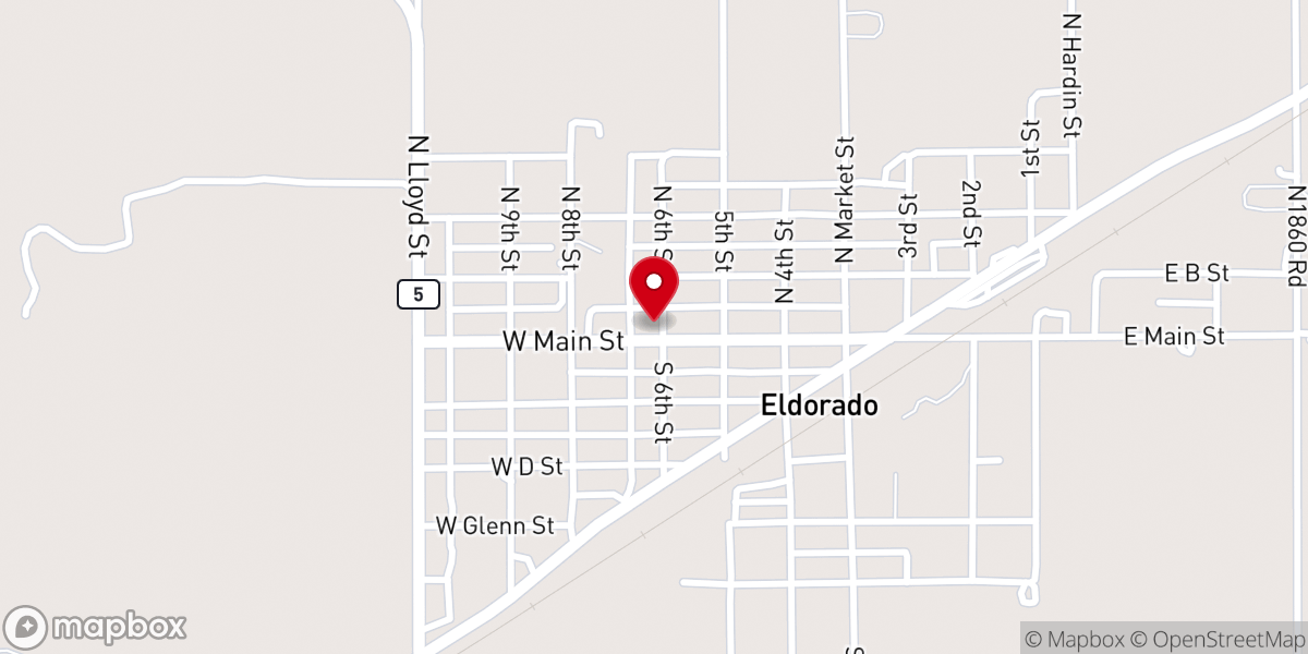 Map showing location of Eldorado United Methodist Church