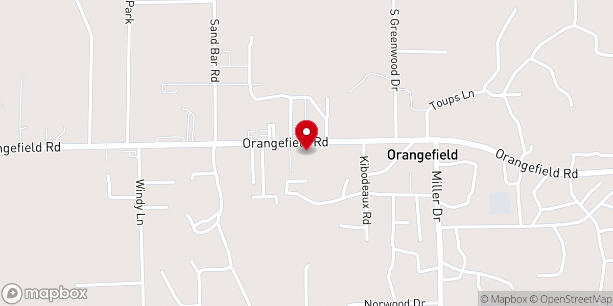 Map showing location of Orangefield church of Christ