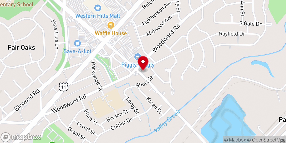 Map showing location of Grace Covenant Presbyterian Church