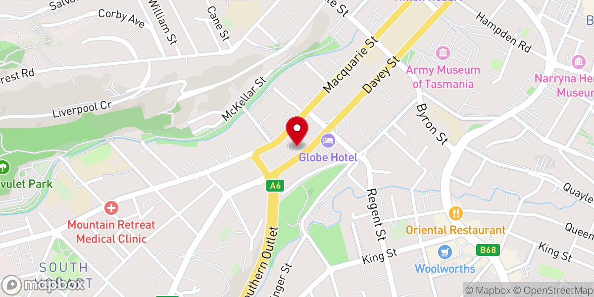 Map showing location of Neuma Church Hobart