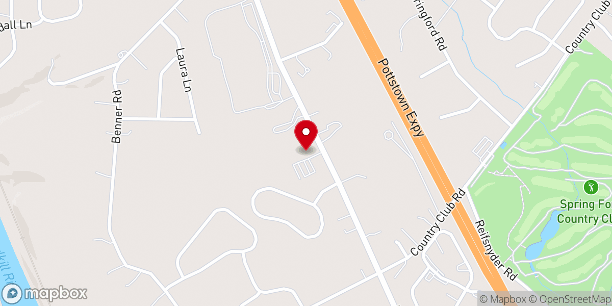 Map showing location of Royersford Bible Fellowship Church