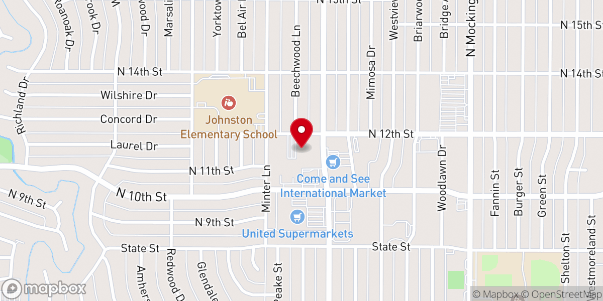 Map showing location of Bethel United Methodist Church - Food Distribution Center