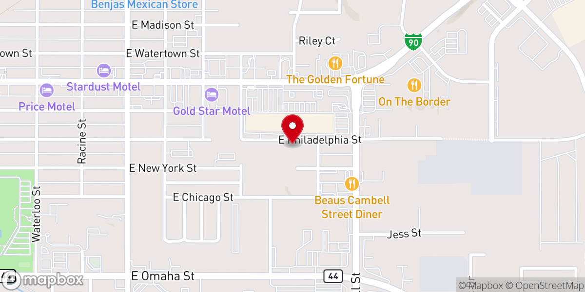 Map showing location of Destiny Foursquare Church