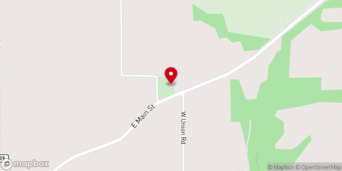 Map showing location of West Union Church