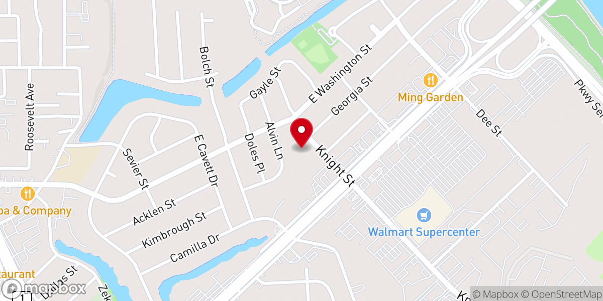 Map showing location of Shreve City Baptist Church