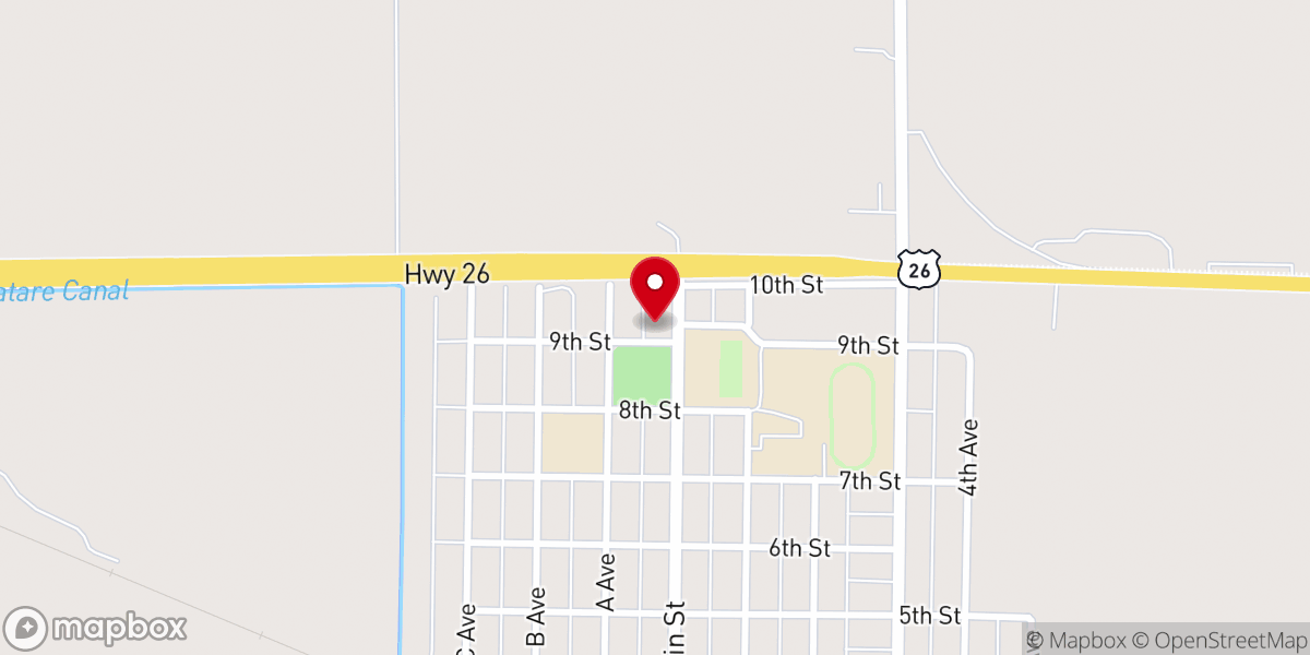 Map showing location of Assembly of God Church