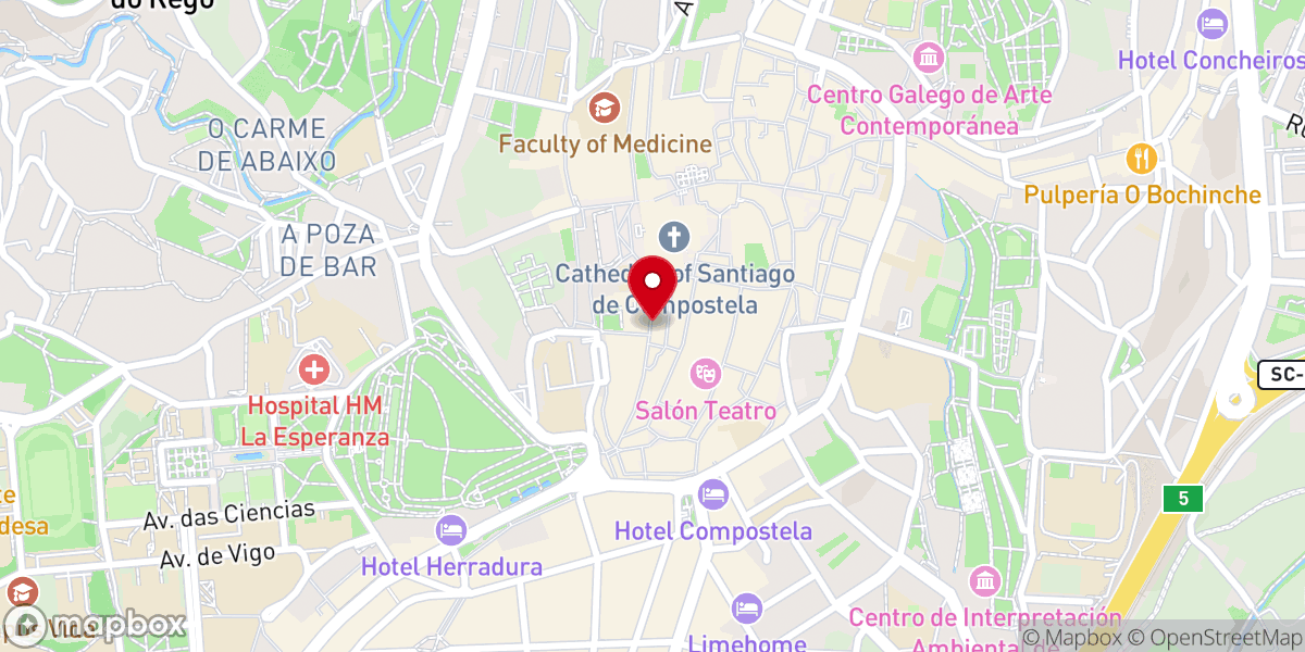 Map showing location of Capilla del Santo Apóstol