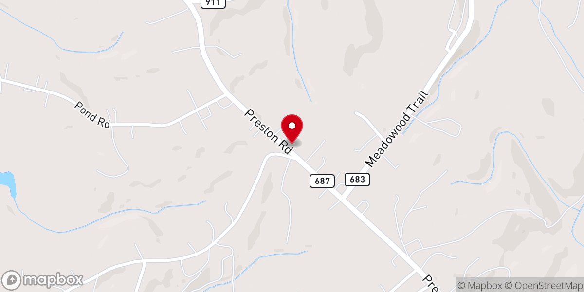 Map showing location of Preston Wesleyan Church