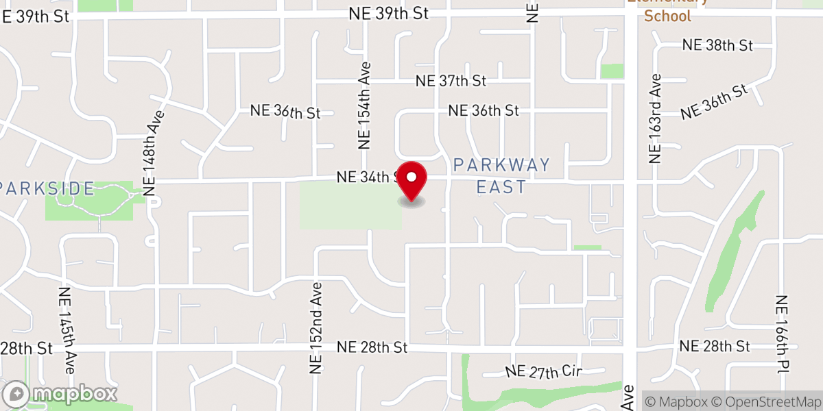 Map showing location of The Church in Vancouver Washington