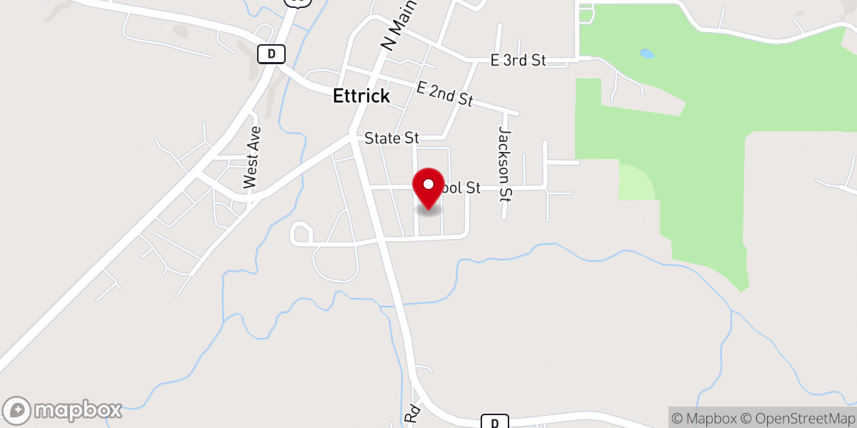 Map showing location of St. Bridget Catholic Church