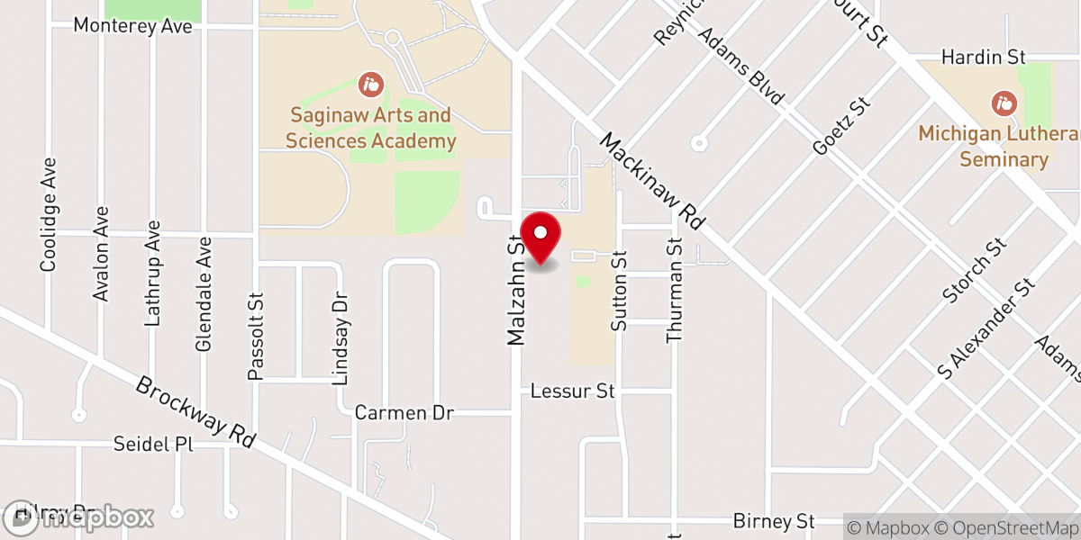 Map showing location of Miracle Center Christian Fellowship