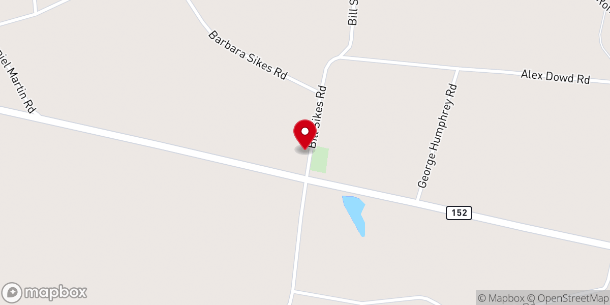 Map showing location of Connors Baptist Church