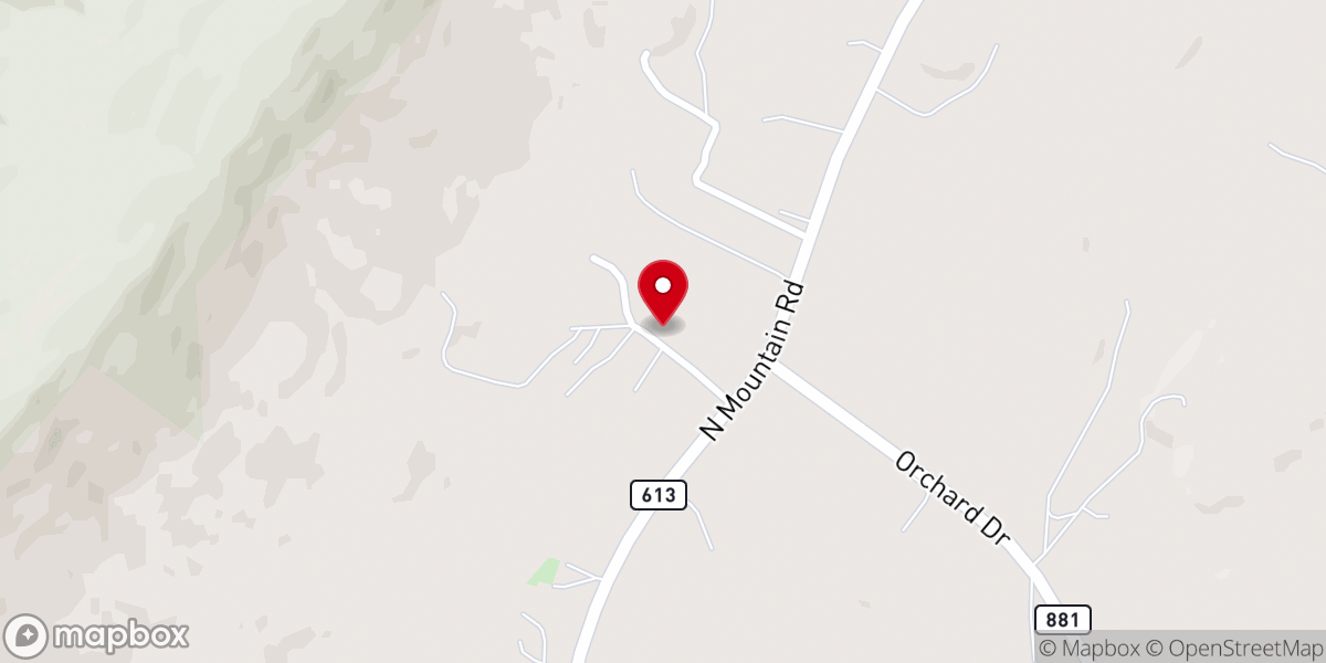 Map showing location of Mount Olivet Church