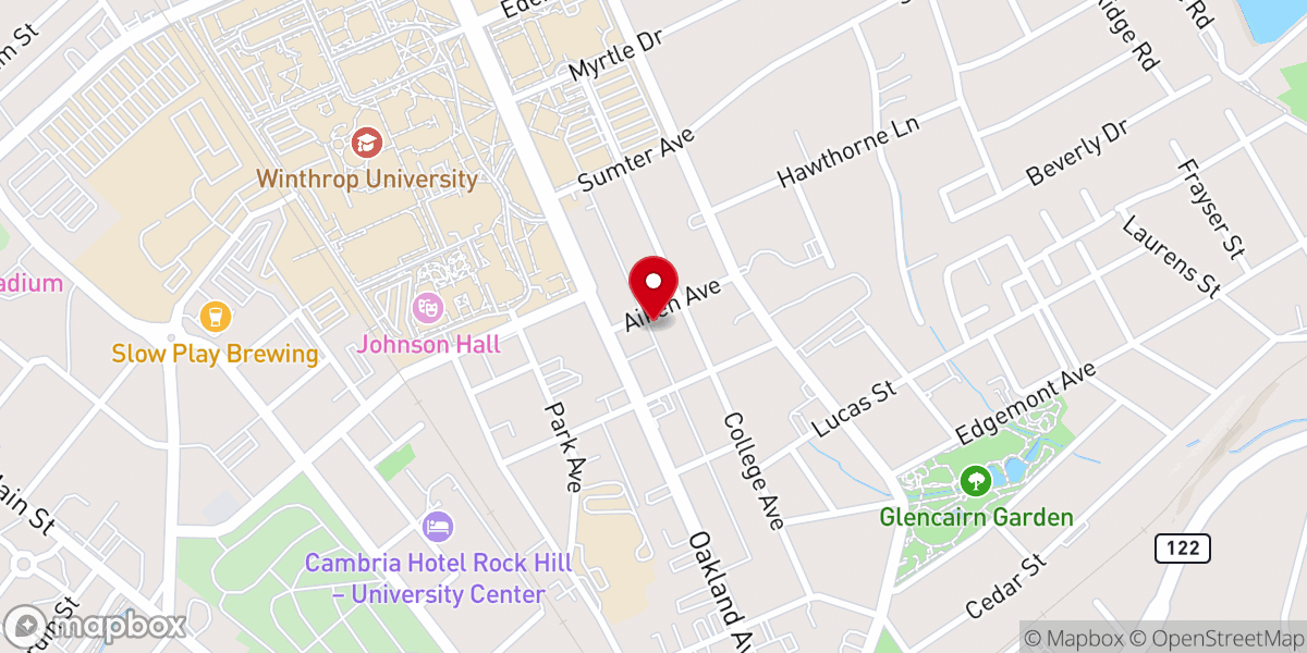 Map showing location of Winthrop Ecumenical Lutheran Campus Ministry