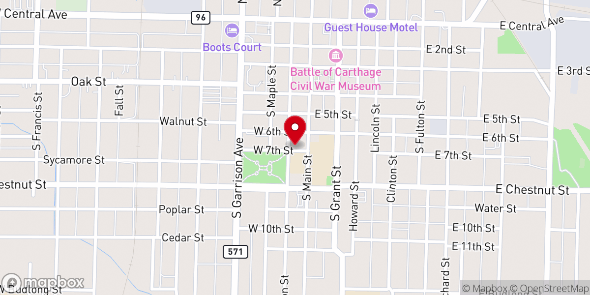 Map showing location of First United Methodist Church