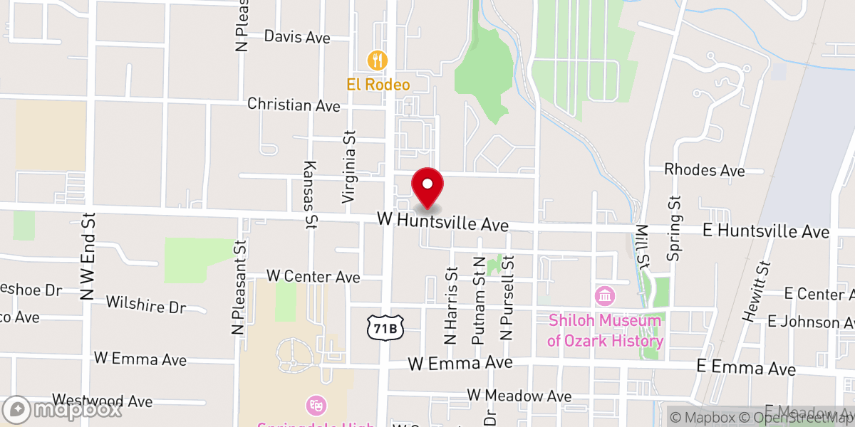 Map showing location of Springdale Christian Church