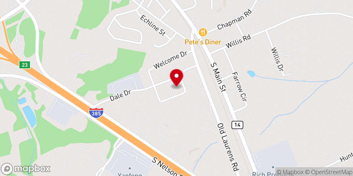 Map showing location of Crestview Baptist Church