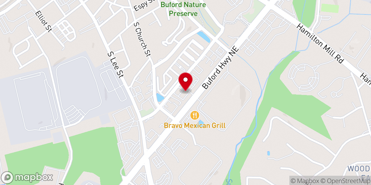 Map showing location of Buford Mission Center