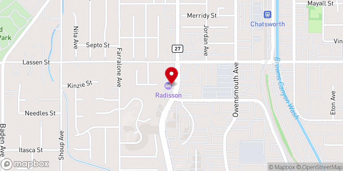 Map showing location of DoubleTree by Hilton Chatsworth