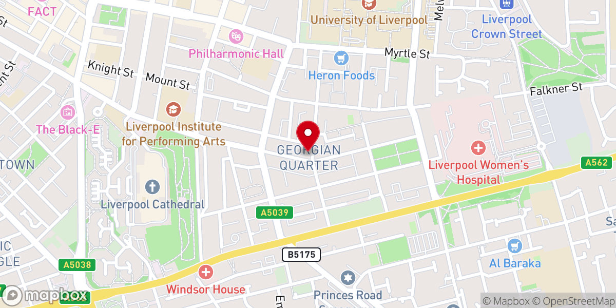 Map showing location of Door Church Liverpool