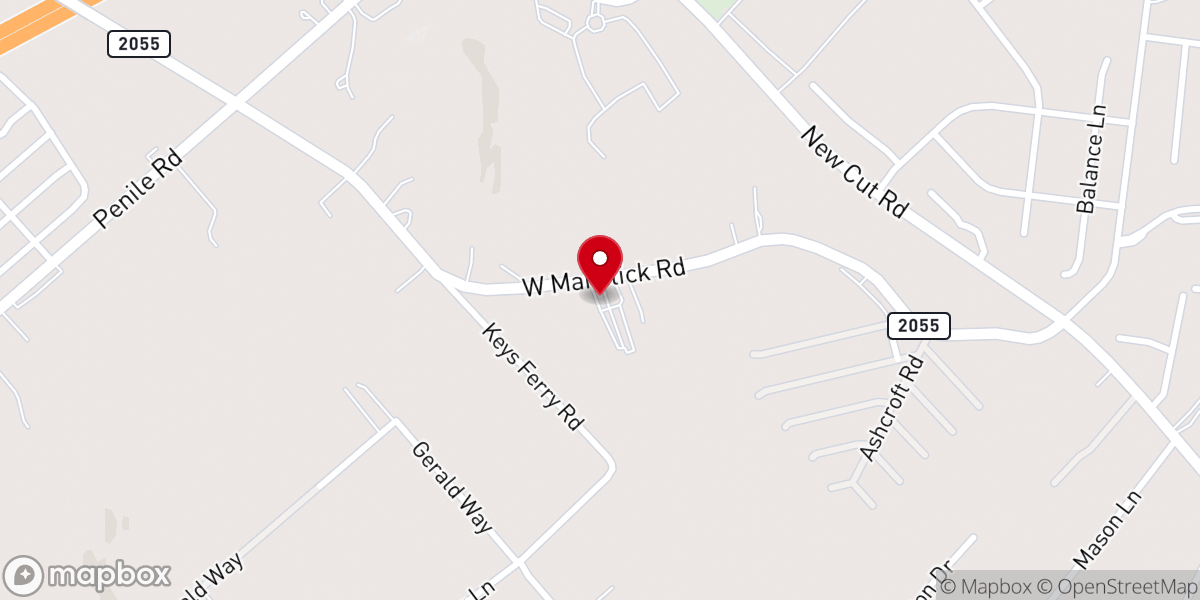 Map showing location of Fairdale United Baptist Church