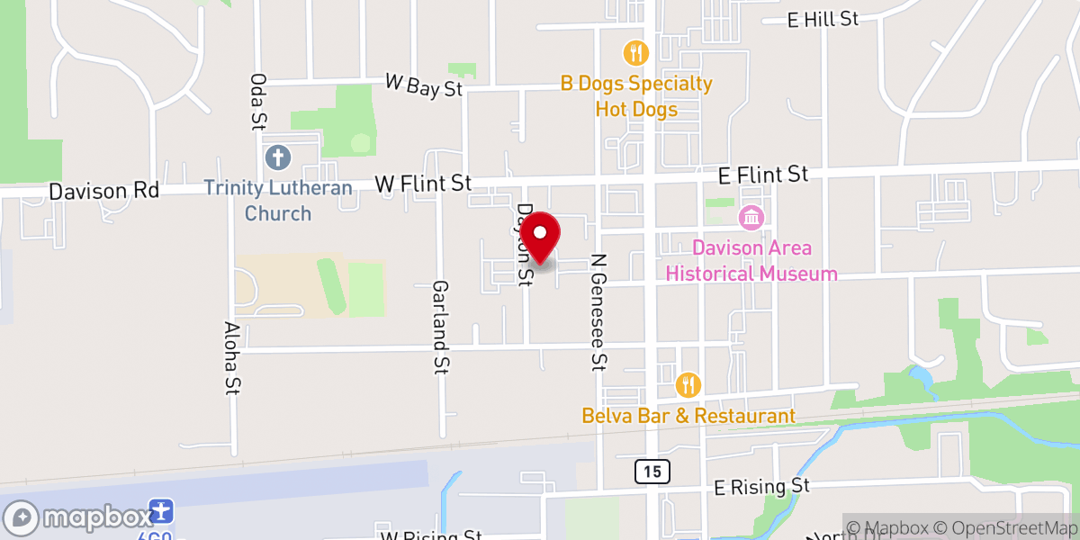 Map showing location of St. John Catholic Church