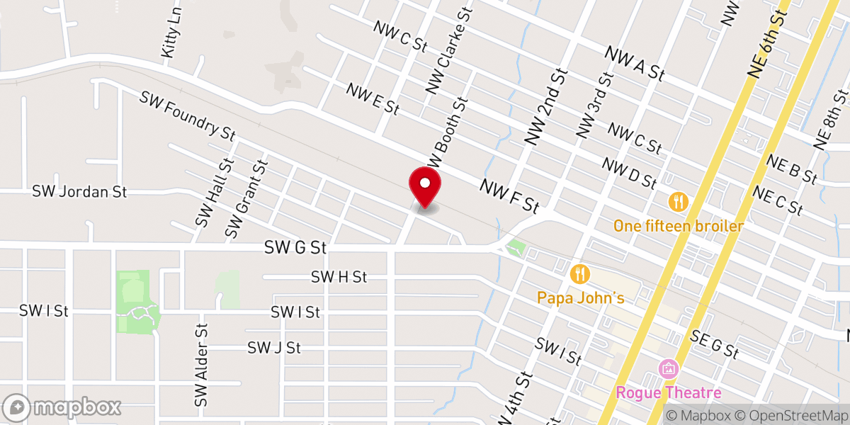 Map showing location of ROC Food Pantry