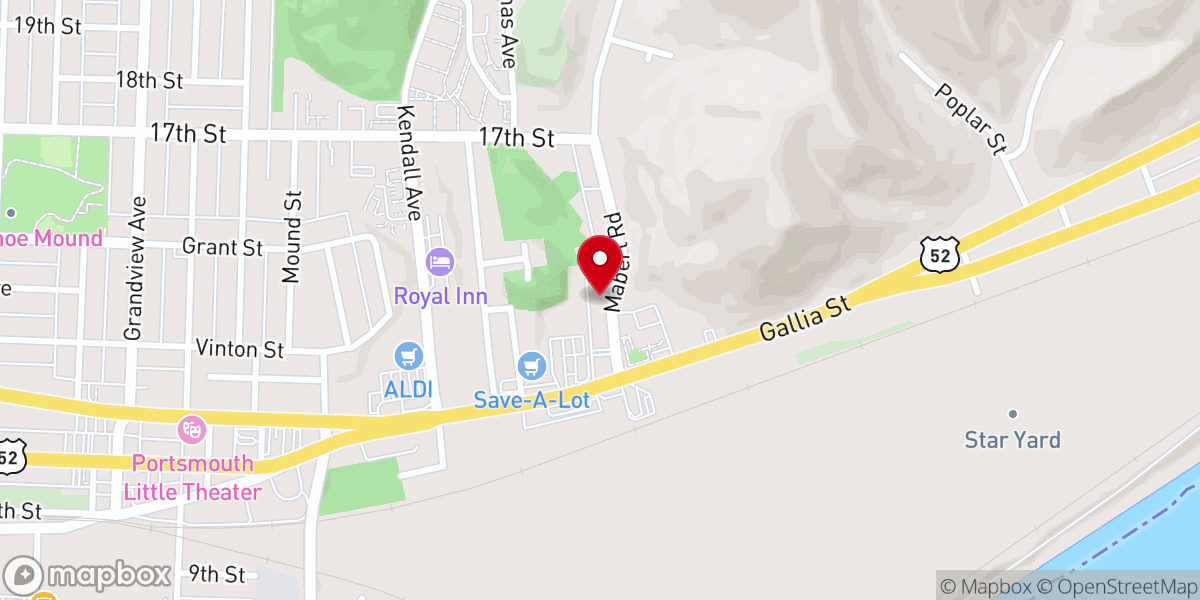 Map showing location of Mabert Road Baptist Church