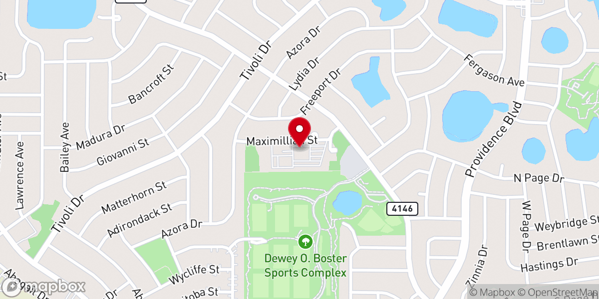 Map showing location of Our Lady of the Lakes Catholic
