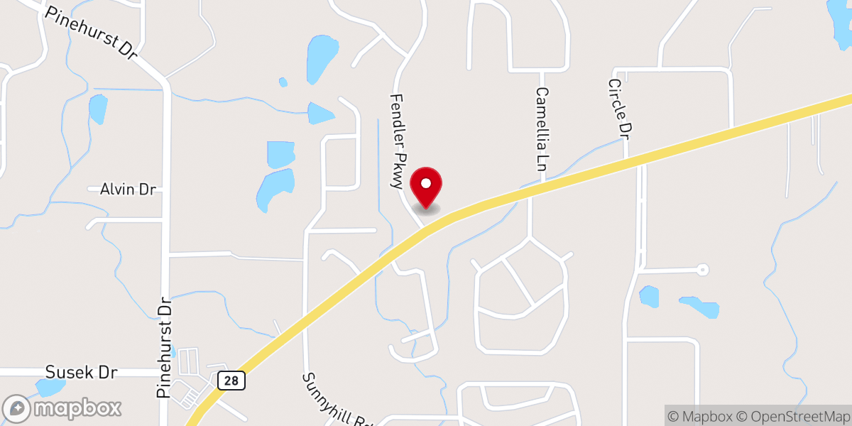Map showing location of Eagles Height Church