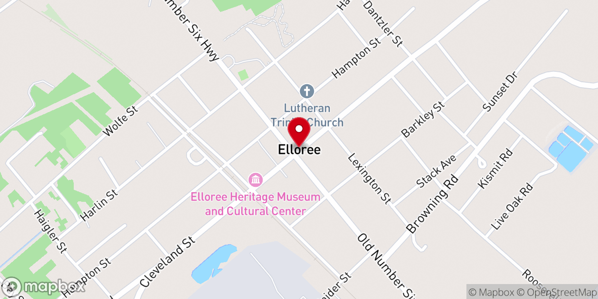 Map showing location of Elloree