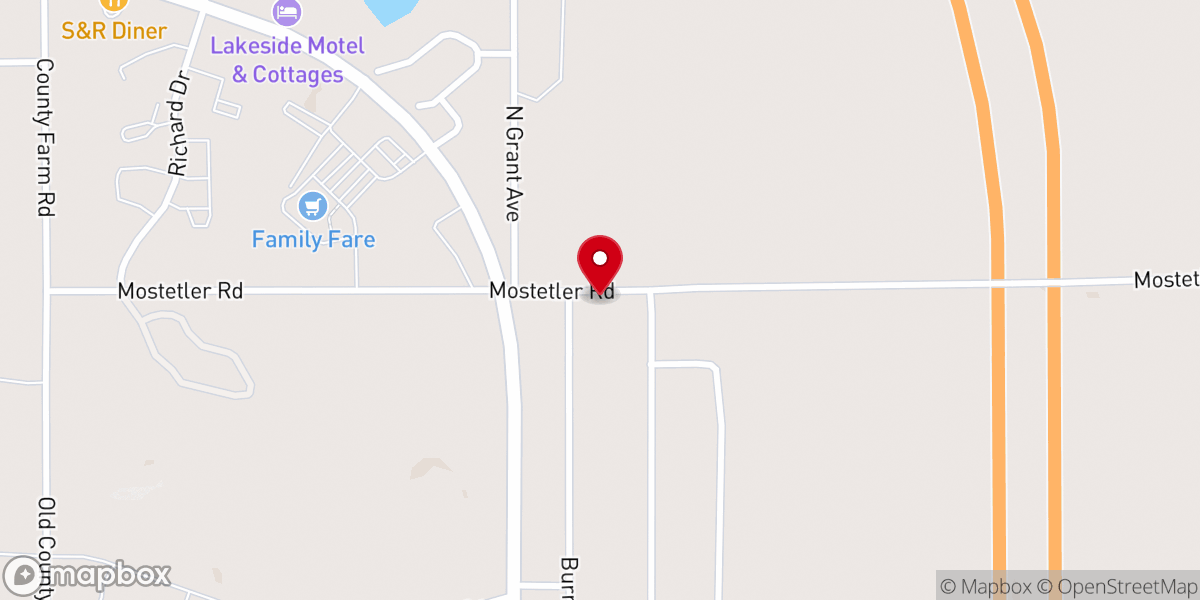 Map showing location of Community Baptist Church