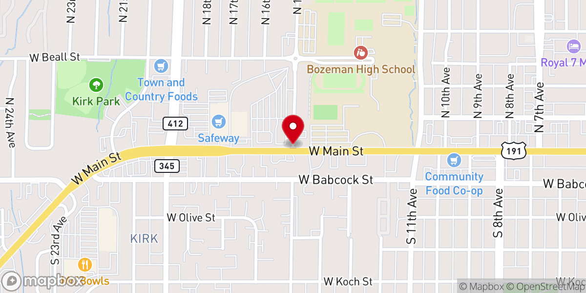 Map showing location of Gallatin Valley Presby Church