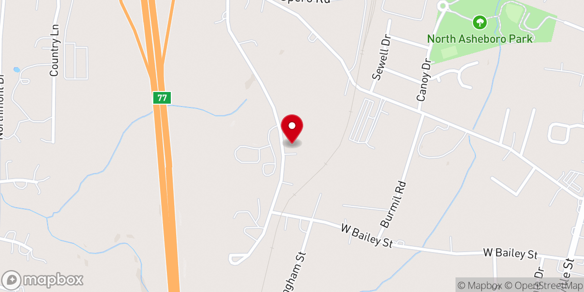 Map showing location of Freedom Baptist Church