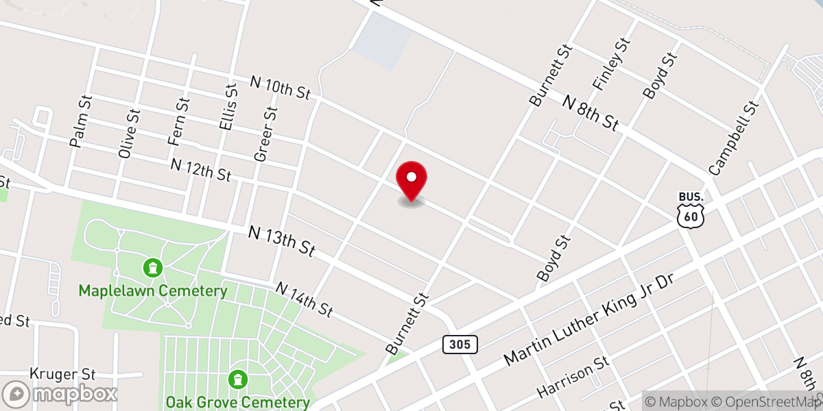 Map showing location of Ware Memorial Church of God in Christ