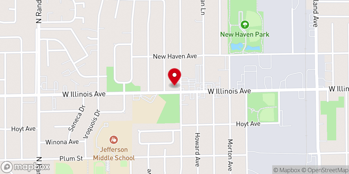Map showing location of Fellowship Baptist Church