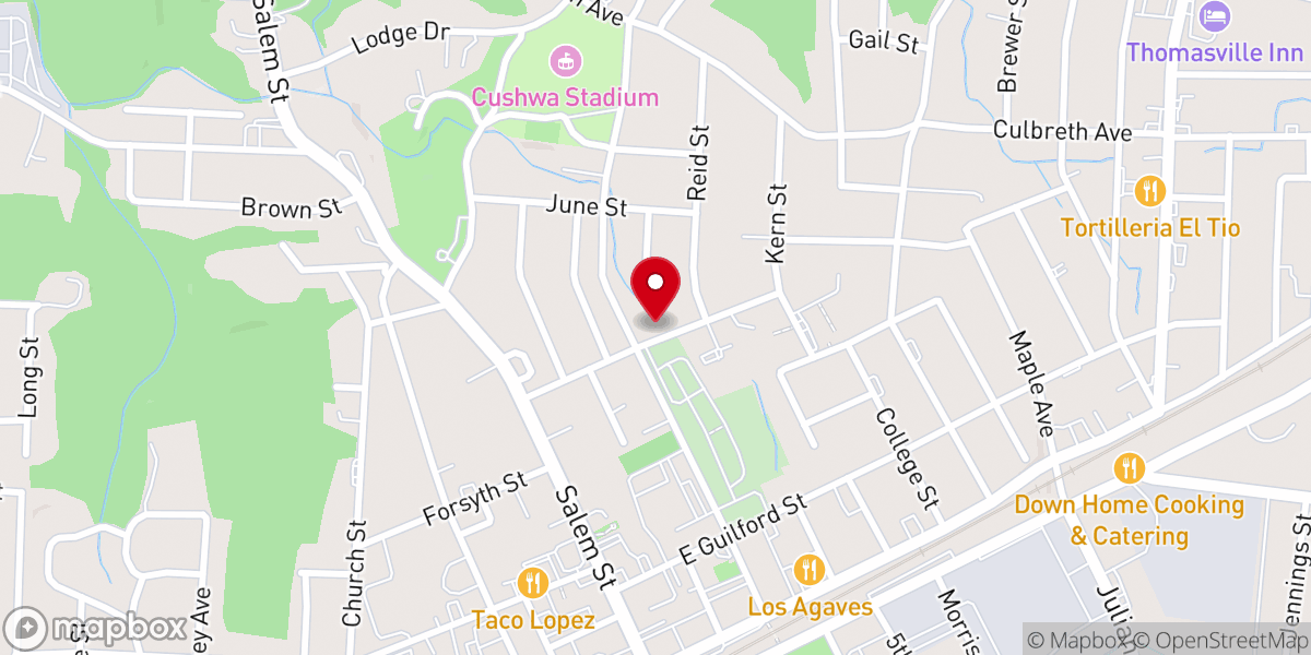 Map showing location of Solid Rock Church