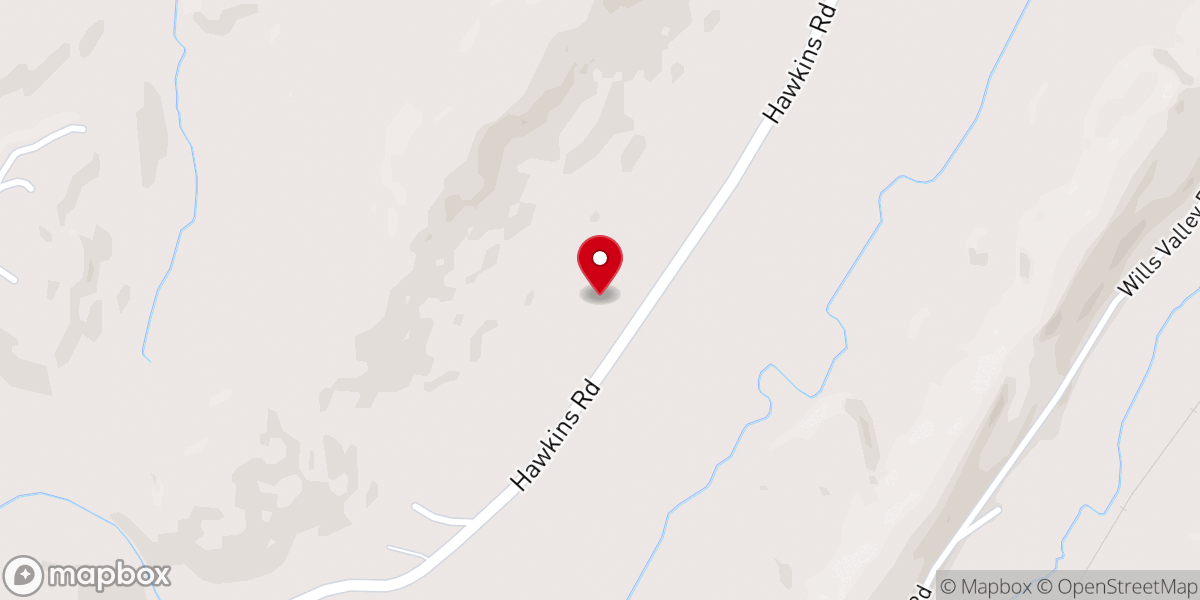 Map showing location of Harmony Grove Church
