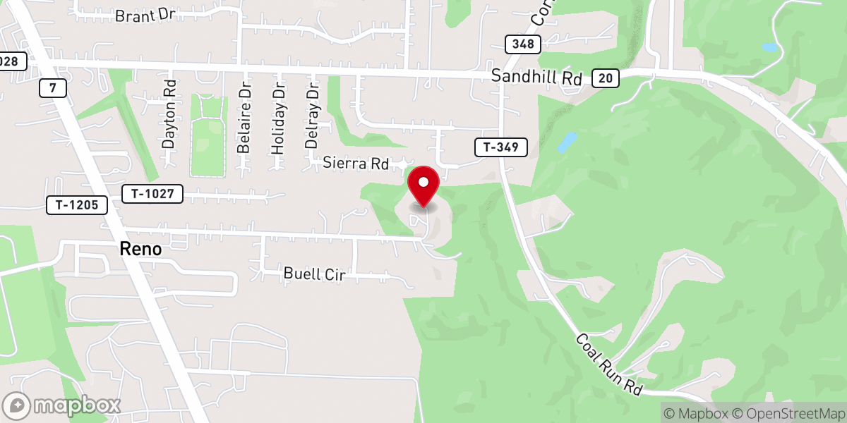 Map showing location of Valley View Baptist Church