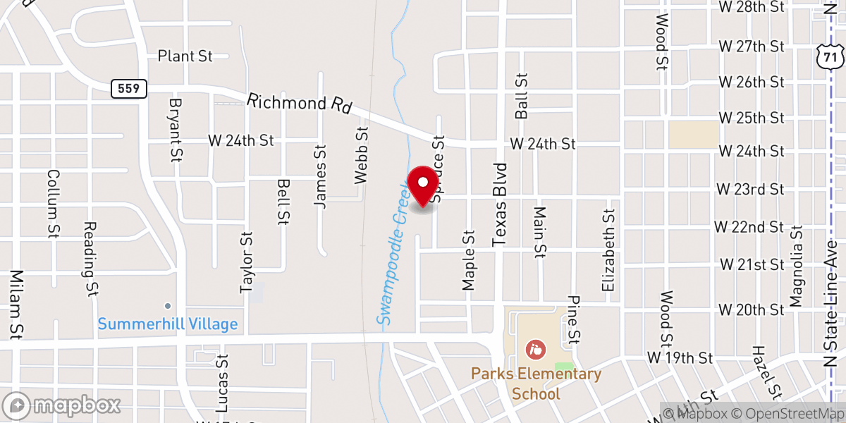 Map showing location of Polly Chapel Baptist Church