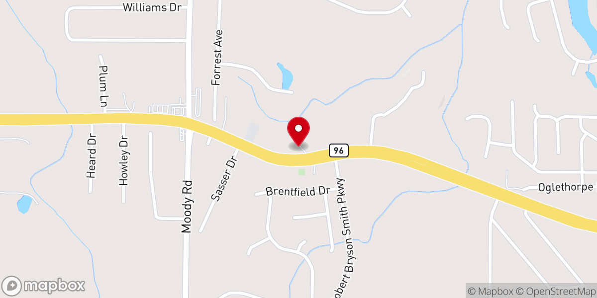 Map showing location of Calvary Baptist Church