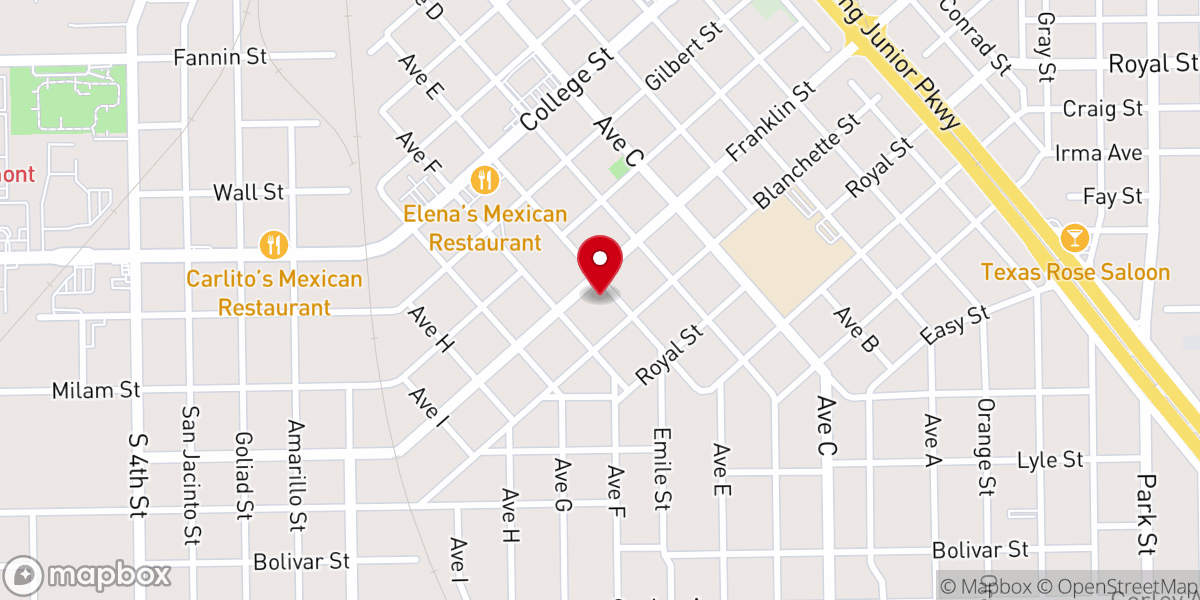 Map showing location of Central Baptist Church