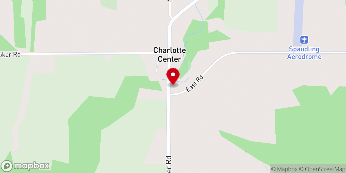 Map showing location of Charlotte Center Methodist Church