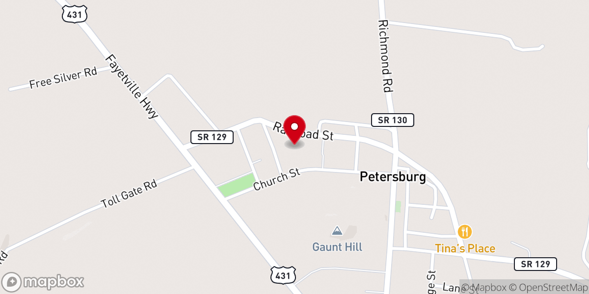 Map showing location of Christian Chapel Petersburg Church of Hope