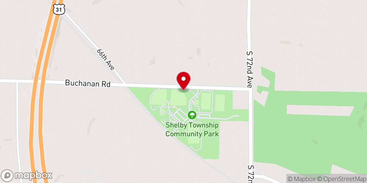 Map showing location of Shelby Community Park