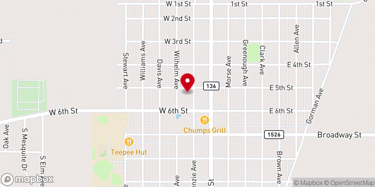 Map showing location of First Assembly of God