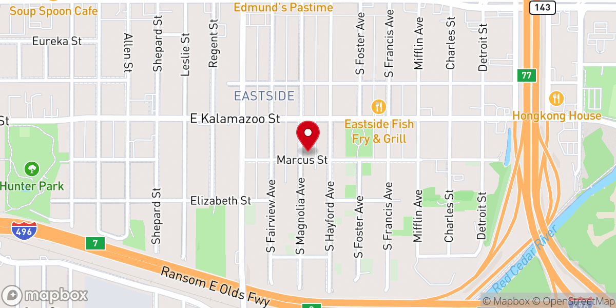 Map showing location of Little Rock Baptist Church